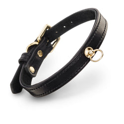 Dog Black Collar with Metal Ring